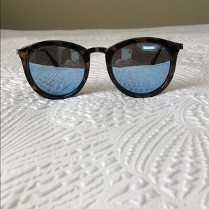 Le Specs Tortoise Blue Mirrored Sunglasses